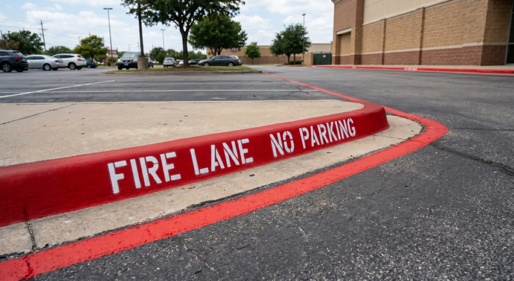 Existing Curb and Fire Lane Markings